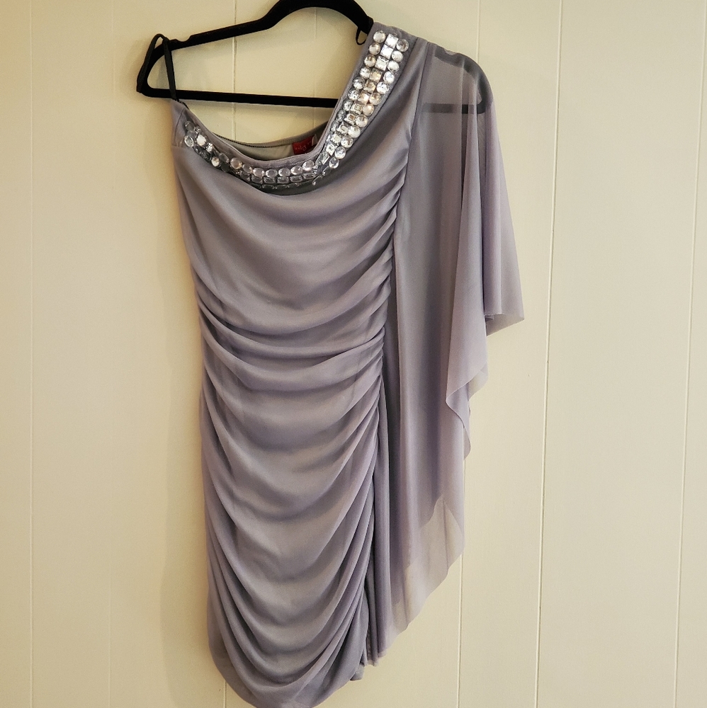One Sleeve Silver Dress